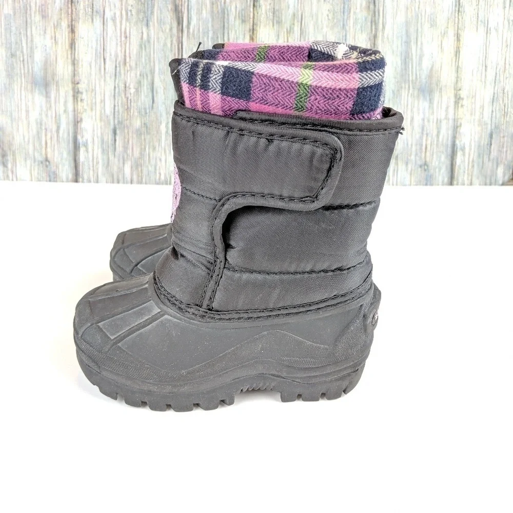 US Polo Assn Black & Pink Lil Summit Snow Boots retro gorpcore y2k 90s vintage‎